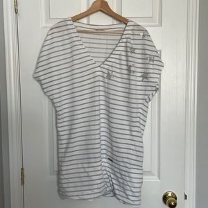 Galliano sparkly striped sleeveless tunic top
